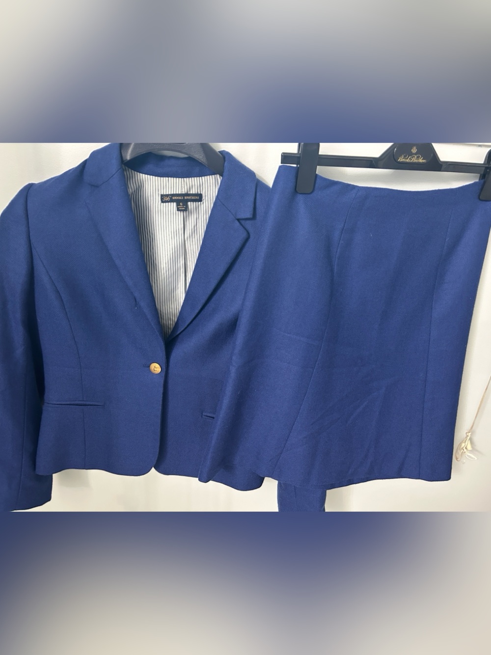 Brooks Brothers Royal Blue Single-Button Tailored Women’s Skirt Suit